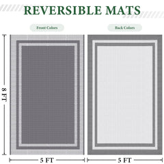 HappyTrends Outdoor Rug 5' x 8' rolled up for portability