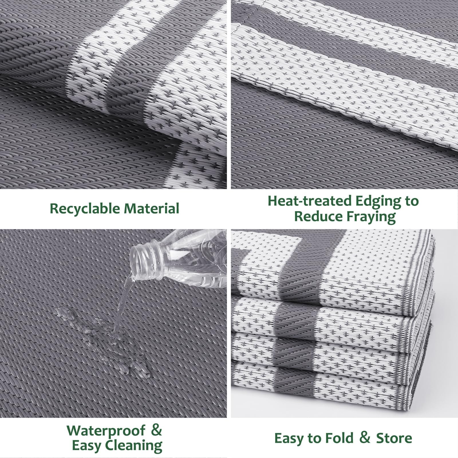 HappyTrends Outdoor Rug 5' x 8' showcasing reversible design