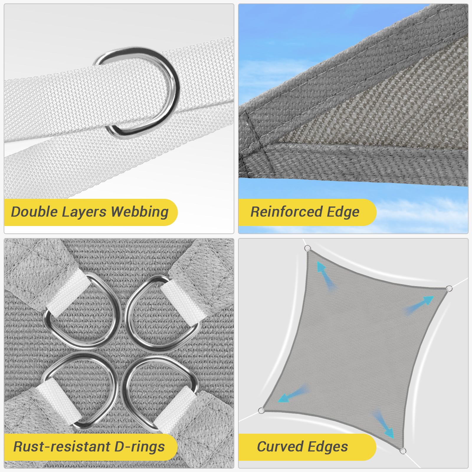 HappyTrends Sun Shade Sail set up in backyard