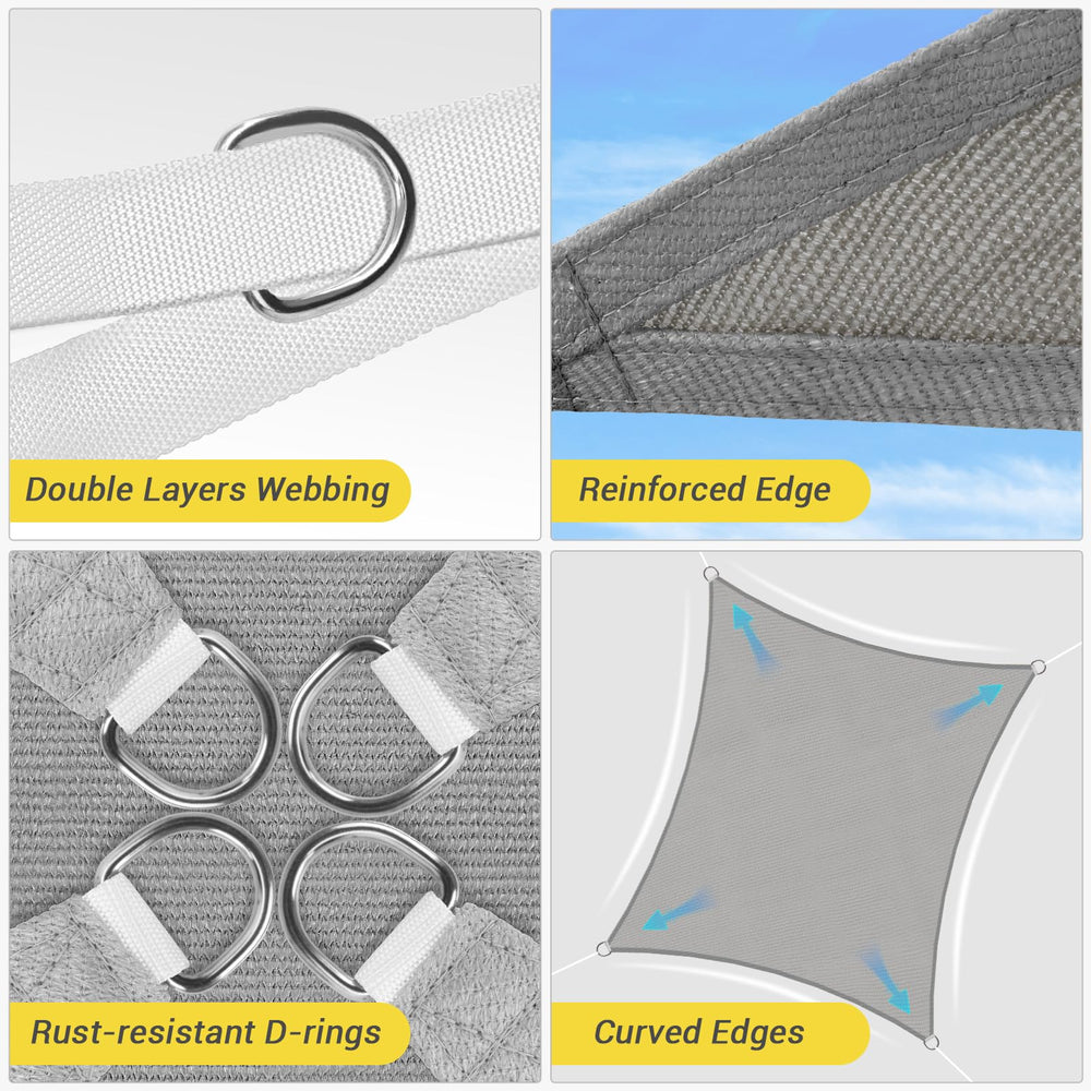 HappyTrends Sun Shade Sail set up in backyard