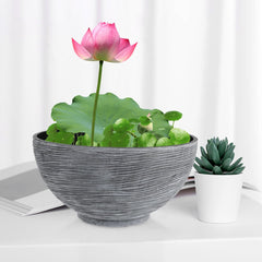 Happyyami Hydroponic Lotus Flower Pot side view with water lilies