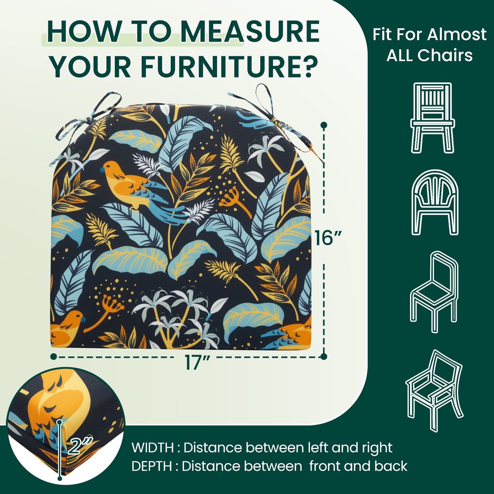 HARBOREST Outdoor Chair Cushions in garden setting