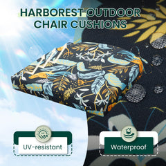 HARBOREST Outdoor Chair Cushions side view showing ties
