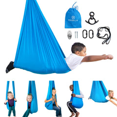 Harkla Sensory Swing 110 inch blue model front view