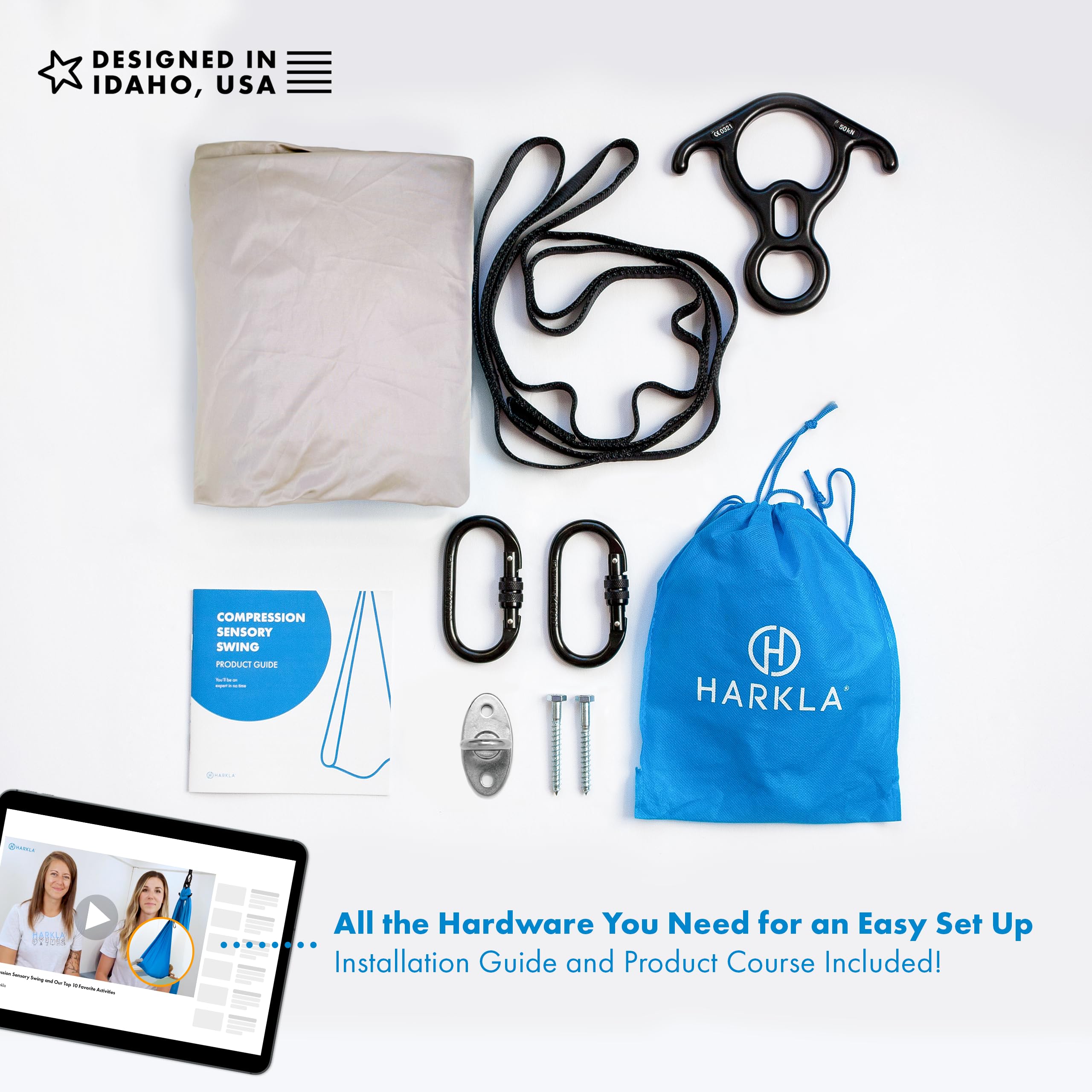 Harkla Sensory Swing pack size and dimensions