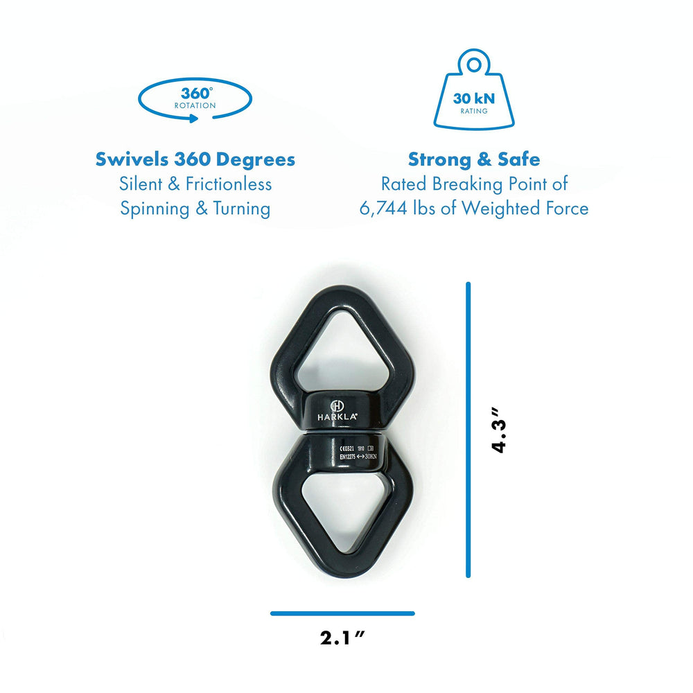 Harkla Sensory Swing showing assembly instructions and hardware