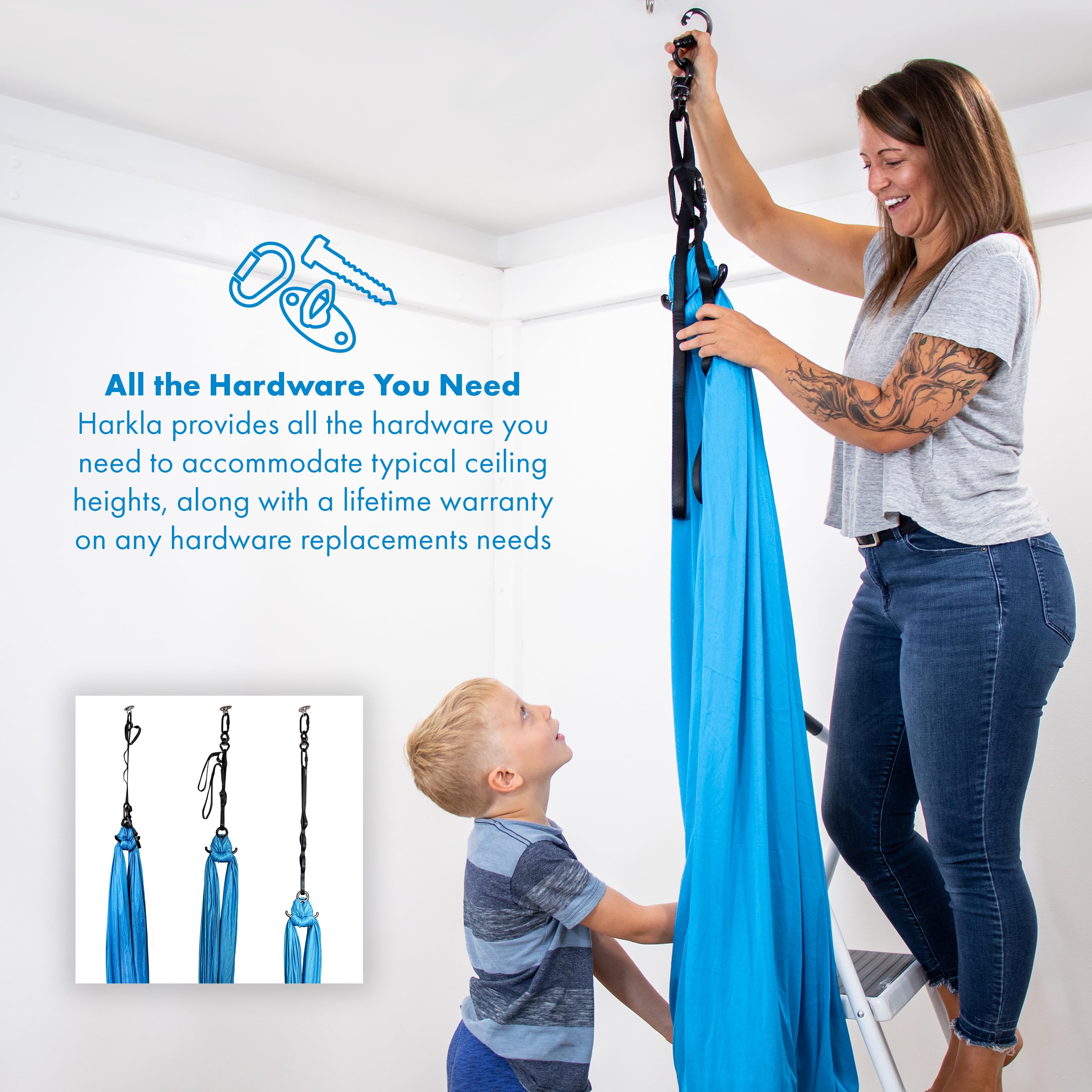 Harkla Sensory Swing showing compression effect during use