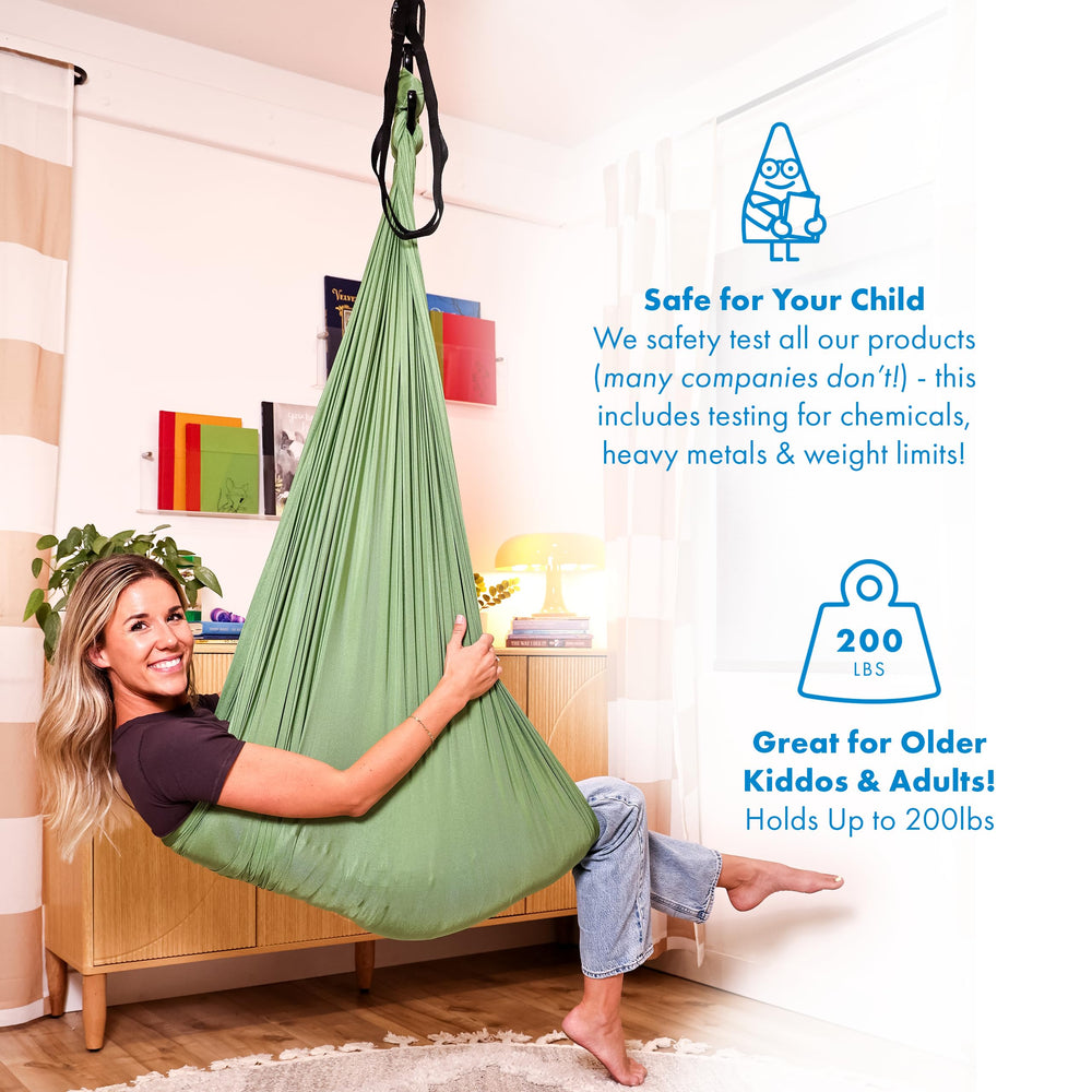 Harkla Sensory Swing showing heavy-duty hardware
