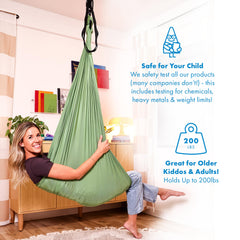 Harkla Sensory Swing side view showcasing soft nylon material