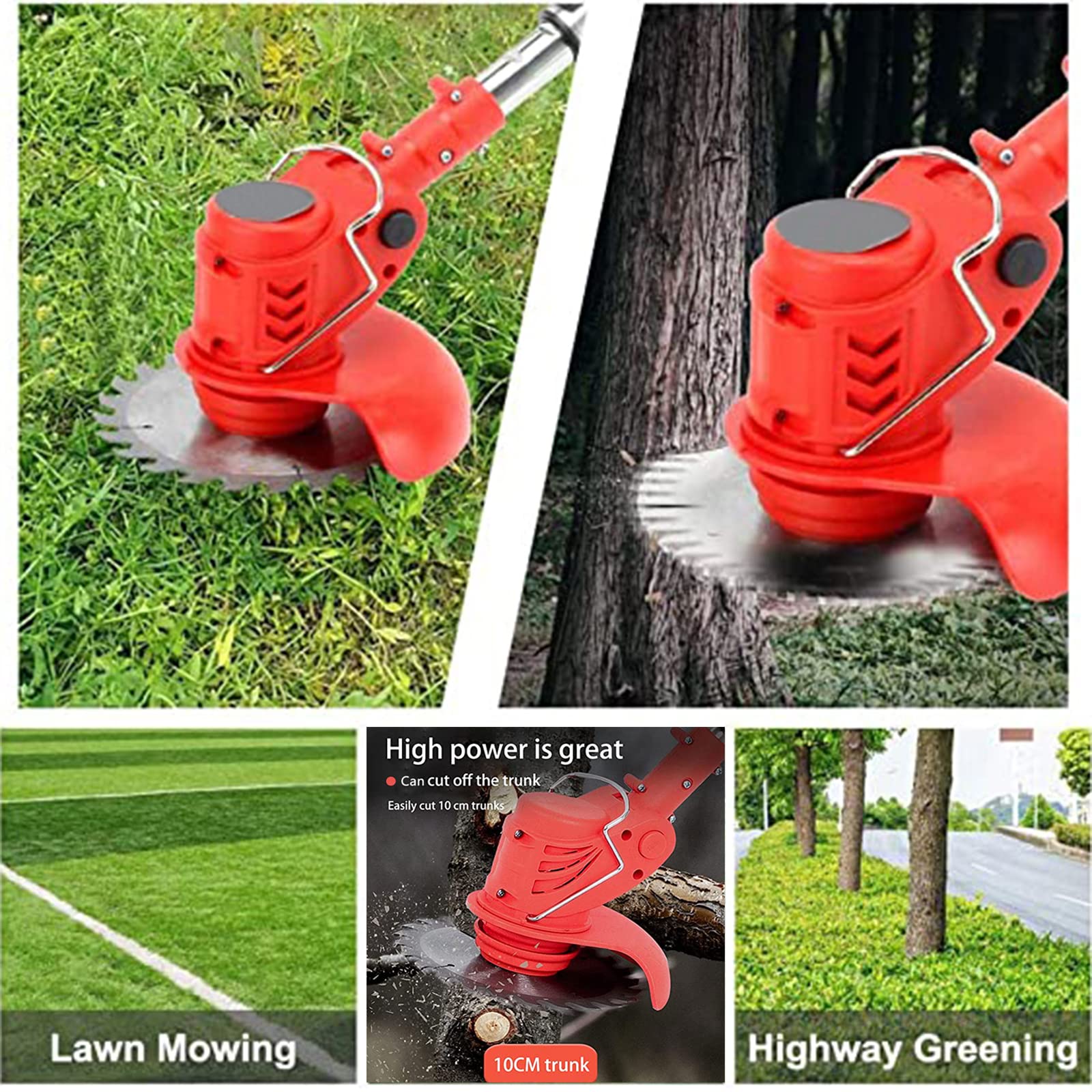 harmkrola Electric Weed Wacker in use trimming grass