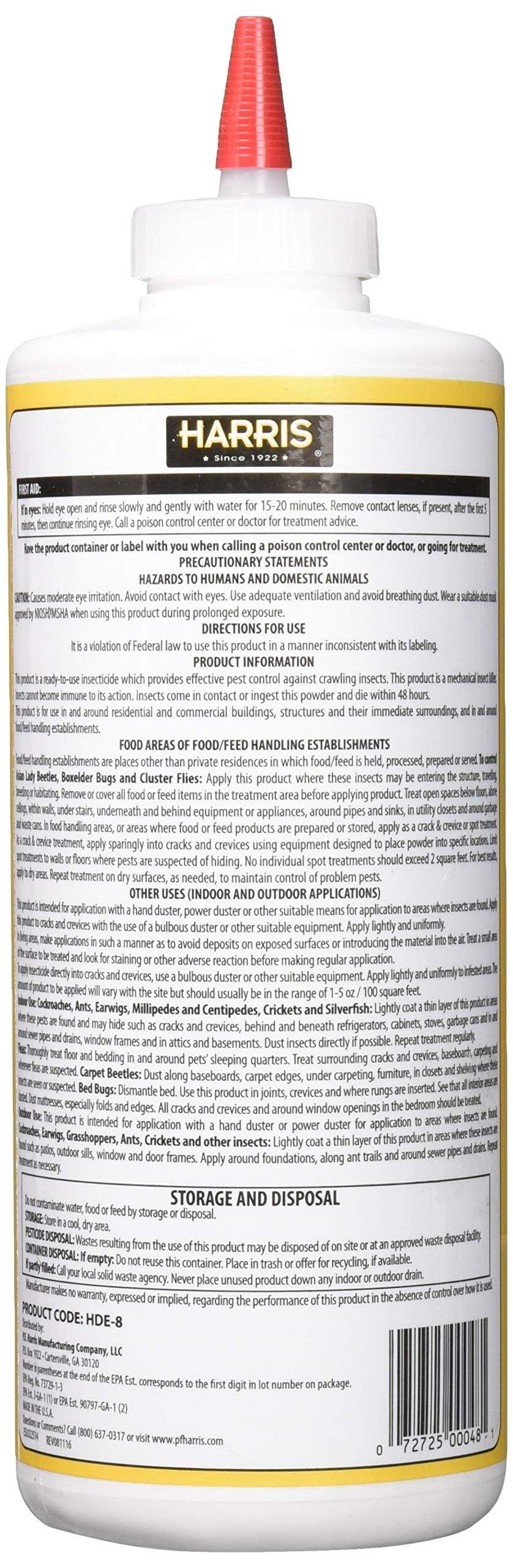 HARRIS Bed Bug Powder 8oz showing the powder texture