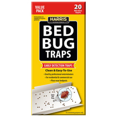 HARRIS Bed Bug Trap front view, white color, 20 pack