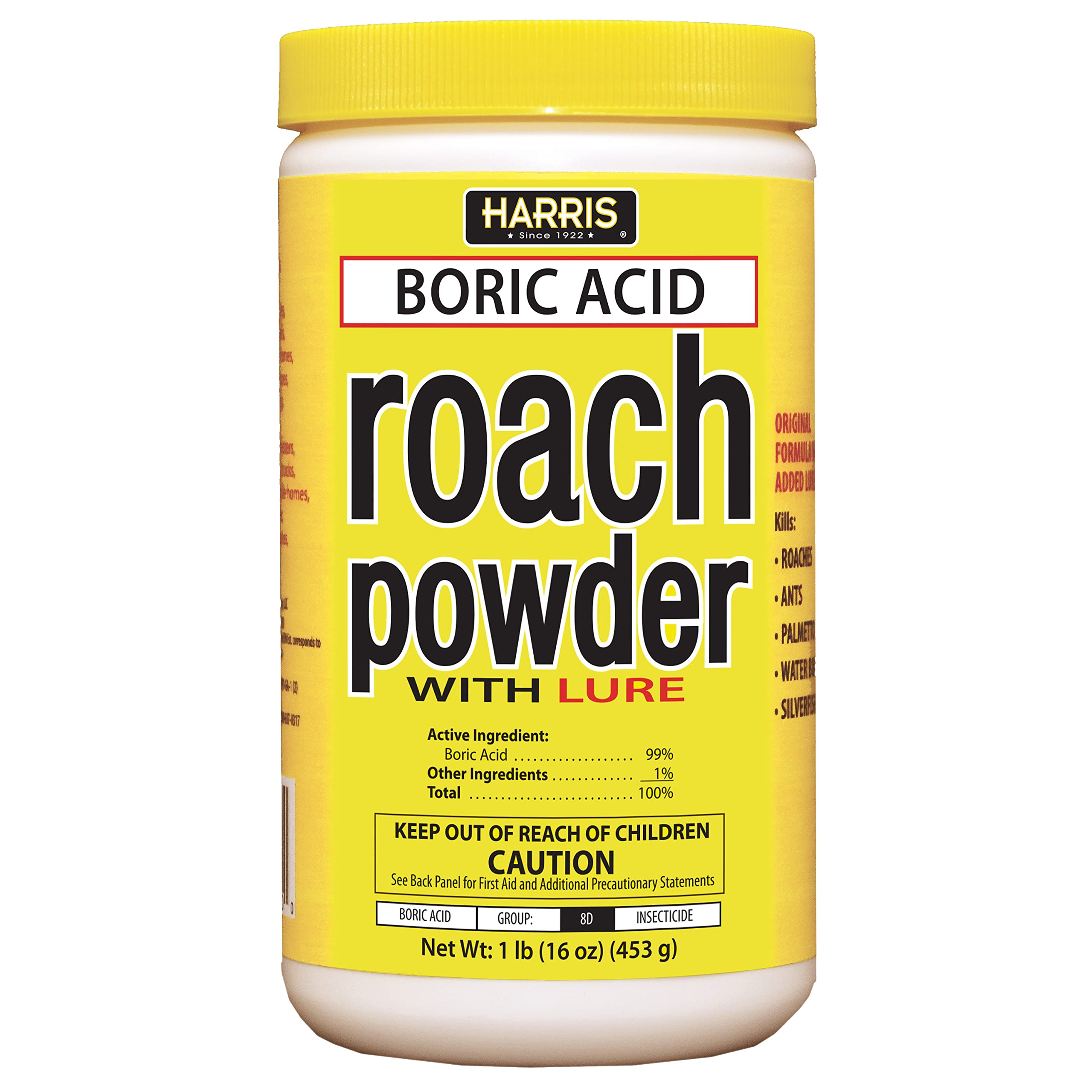 HARRIS Boric Acid Roach Killer Powder, 16oz packaging front view