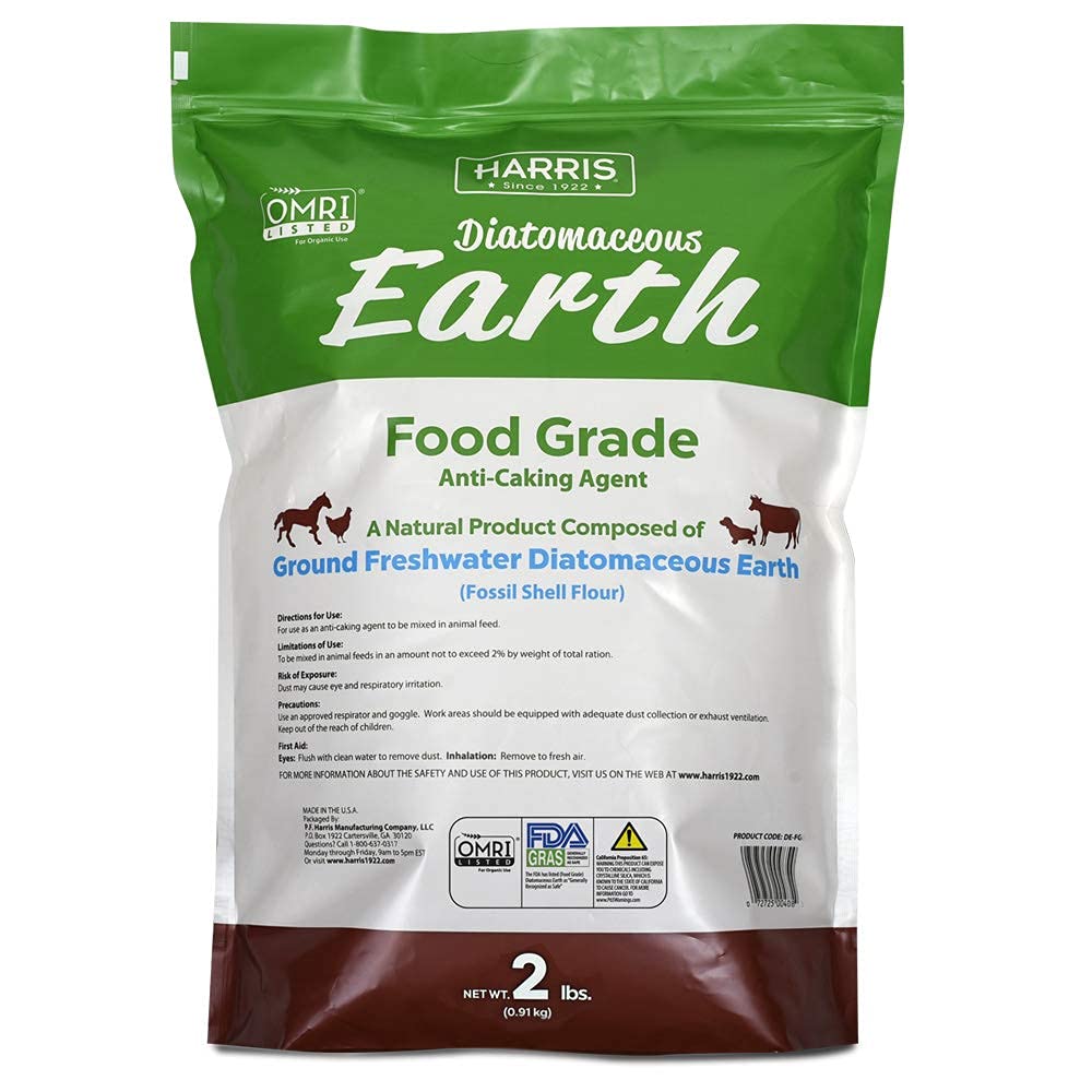 HARRIS Diatomaceous Earth bag with application in garden setting