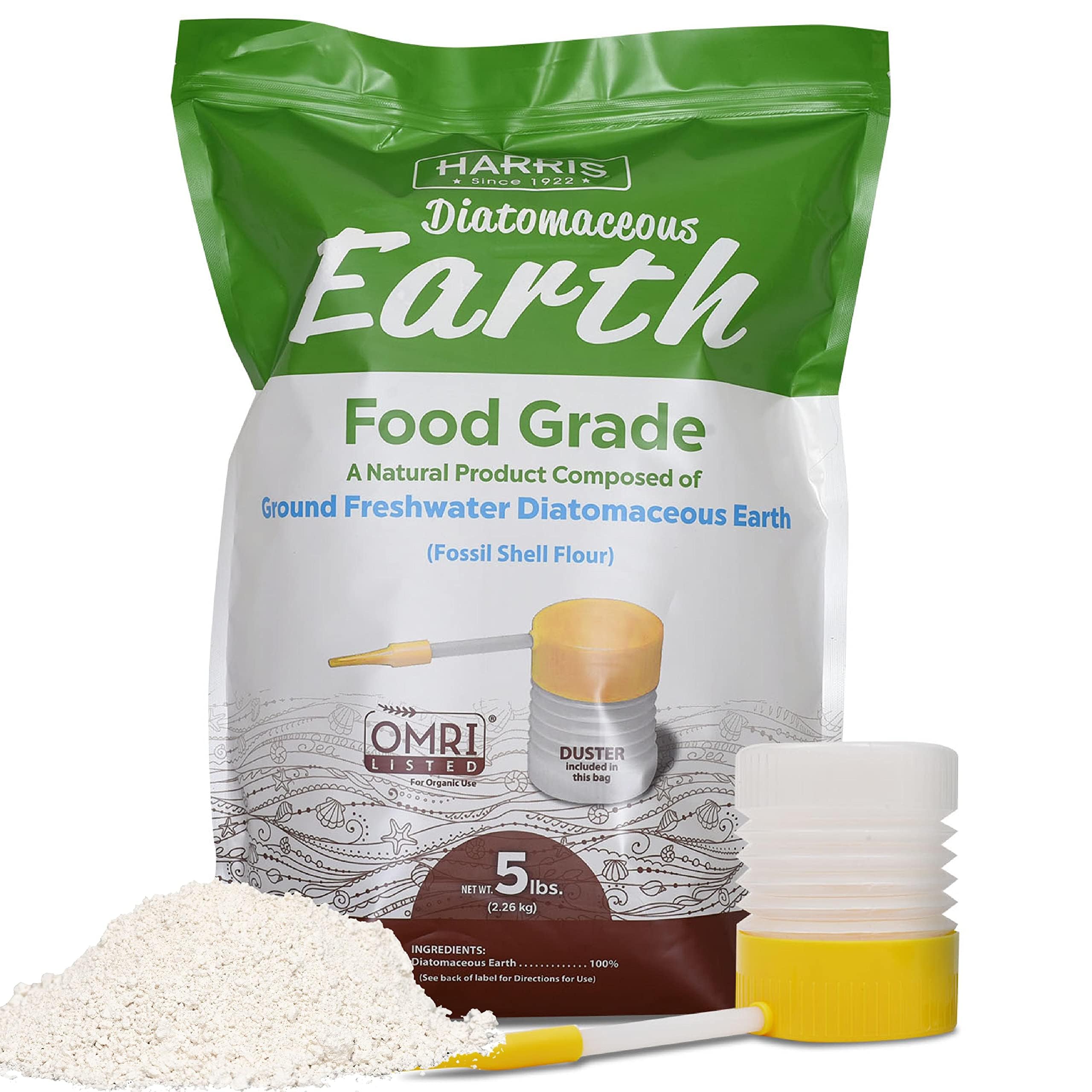 HARRIS Diatomaceous Earth Food Grade 5lb bag with powder duster