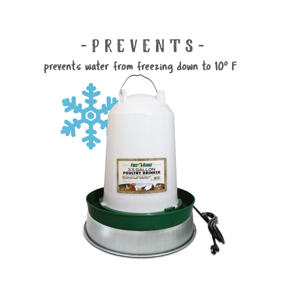 Harris Farms Heated Poultry Drinker Base in outdoor setting