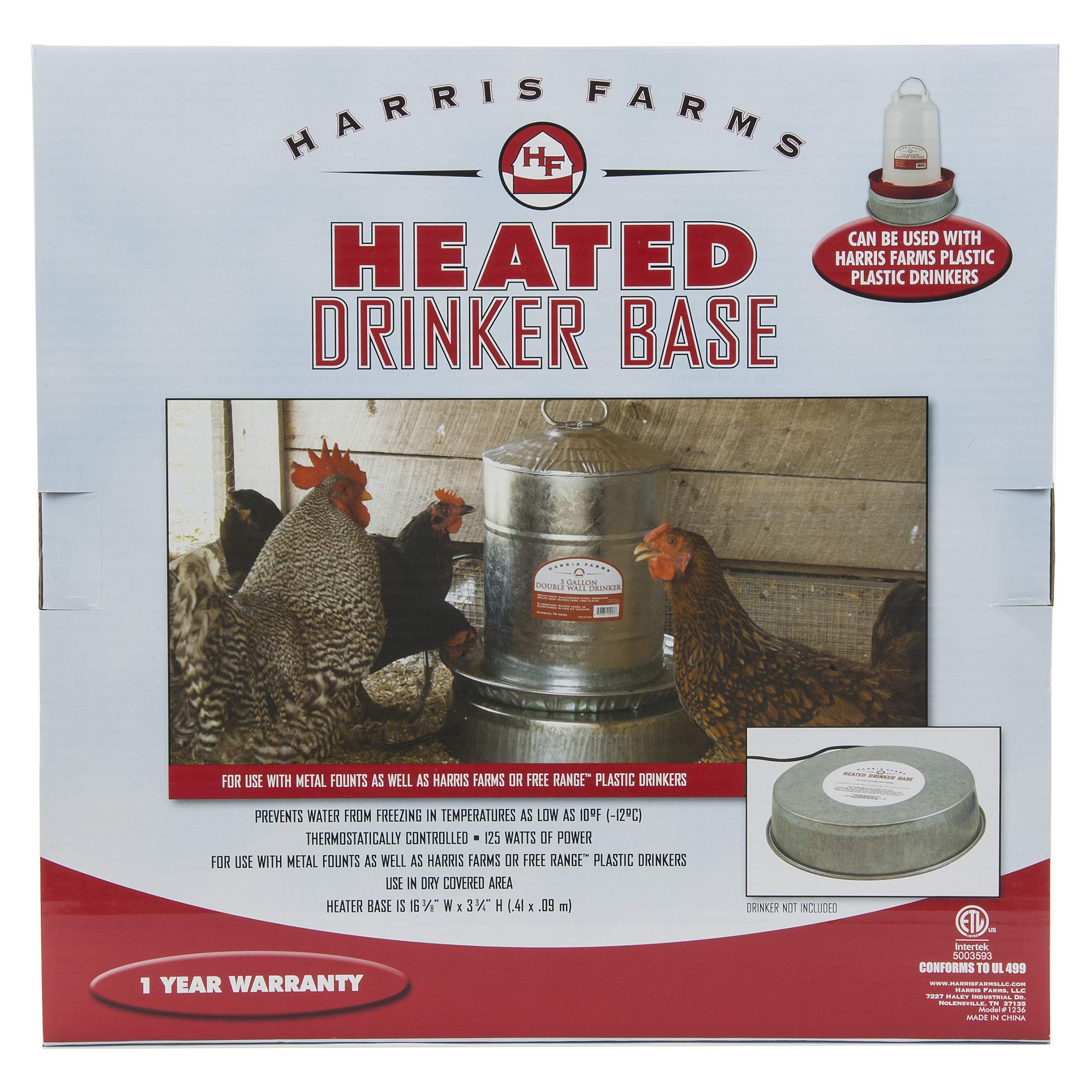Harris Farms Heated Poultry Drinker Base top view