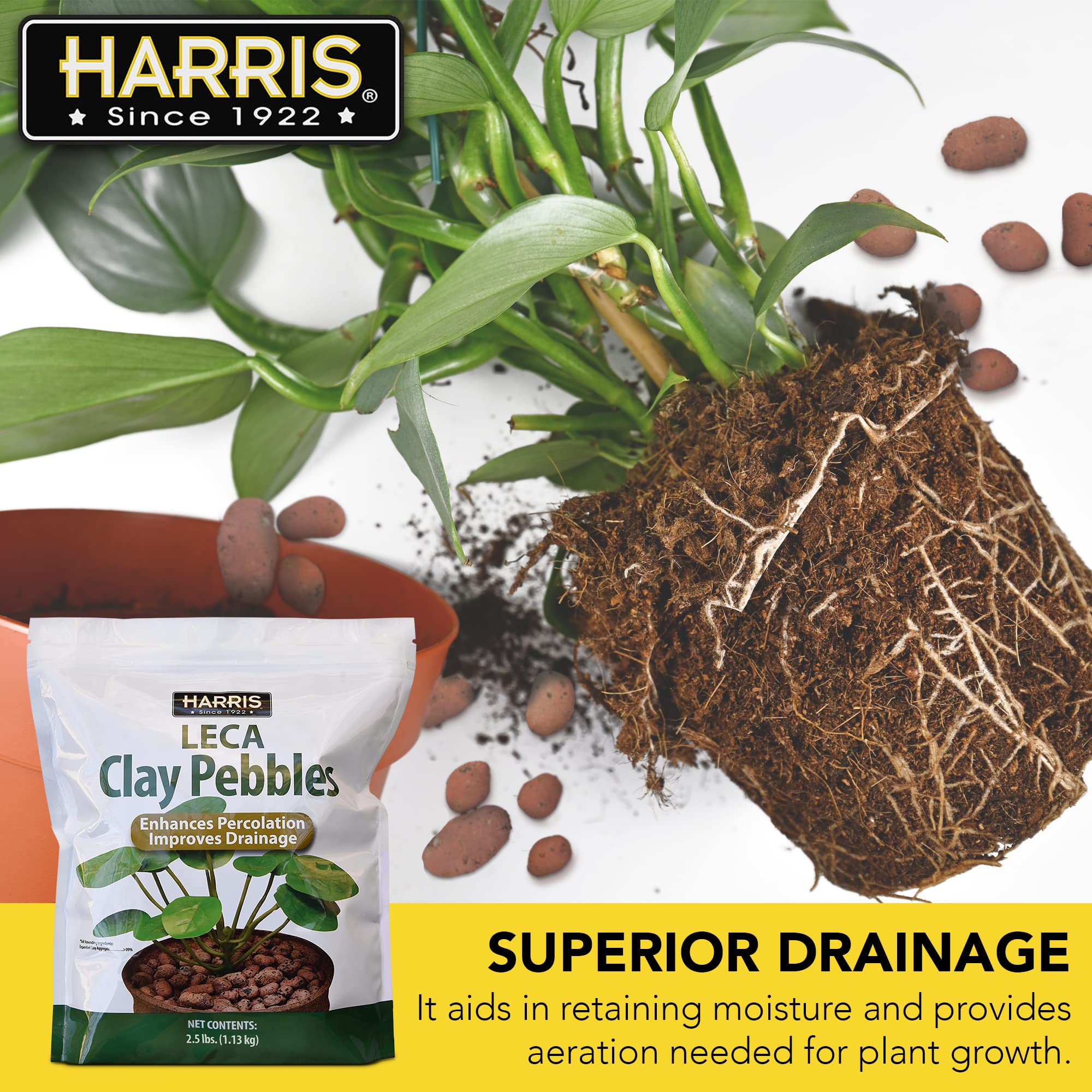 HARRIS LECA clay pebbles in hydroponic system