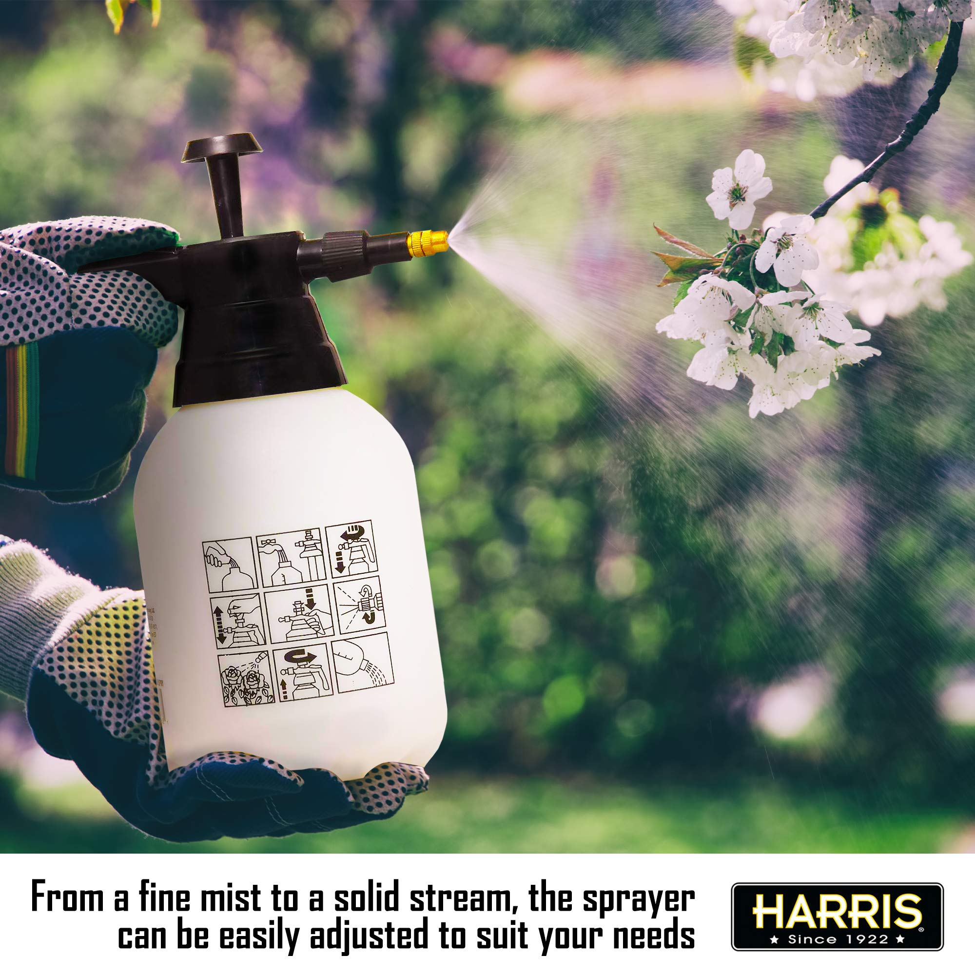HARRIS sprayer in use for garden watering