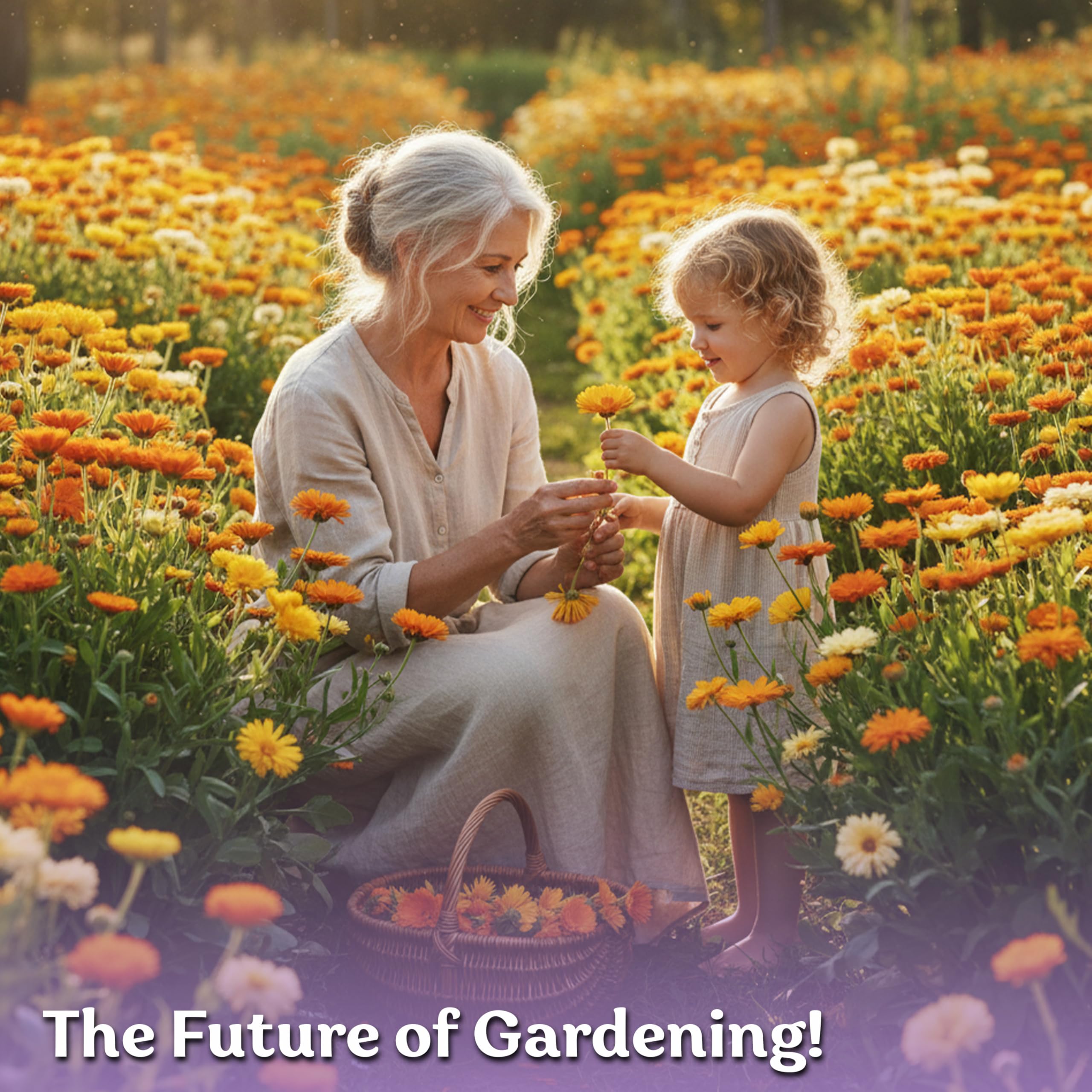 Harvesting calendula flowers for culinary use