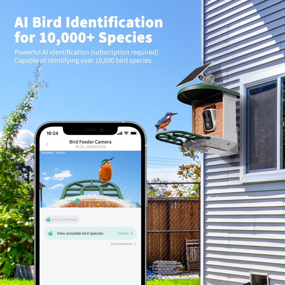 HARYMOR bird feeder camera with solar panel