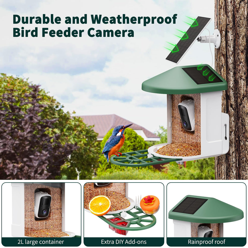 HARYMOR bird feeder showing 2L capacity and design