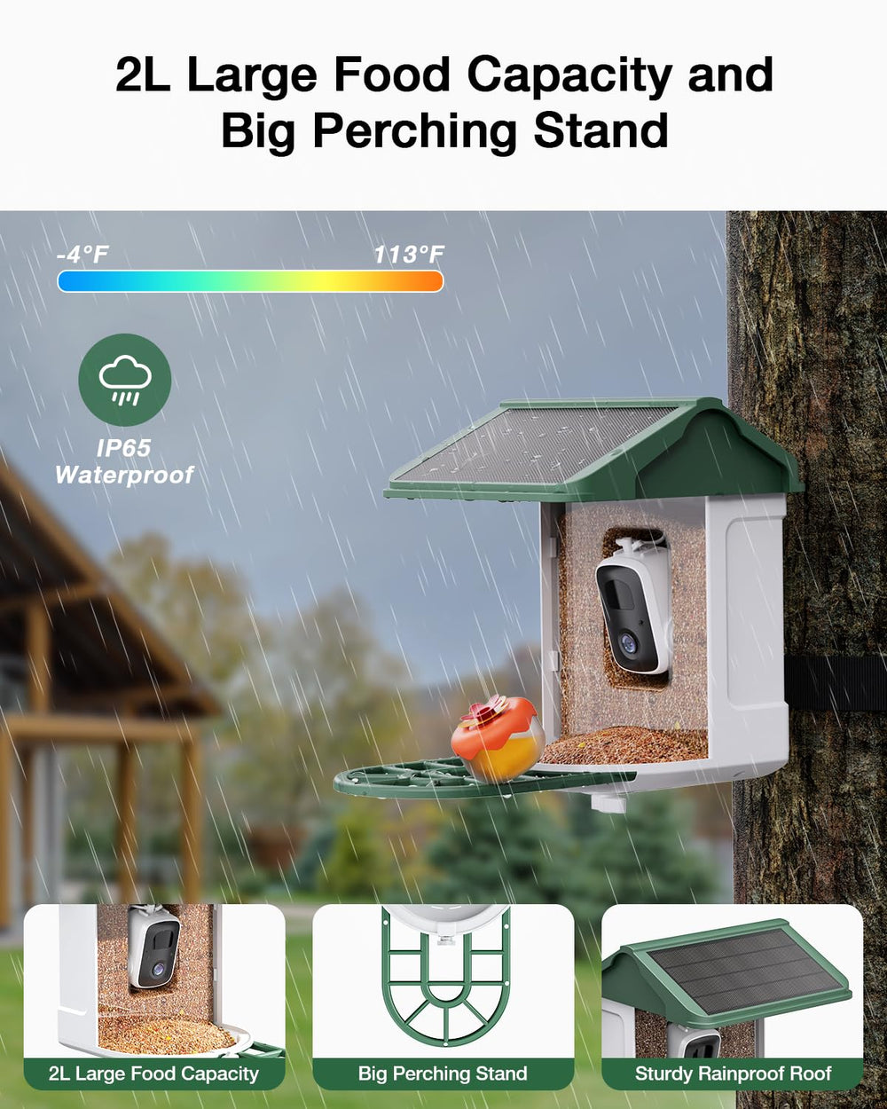 HARYMOR Bird Feeder with food capacity indicator