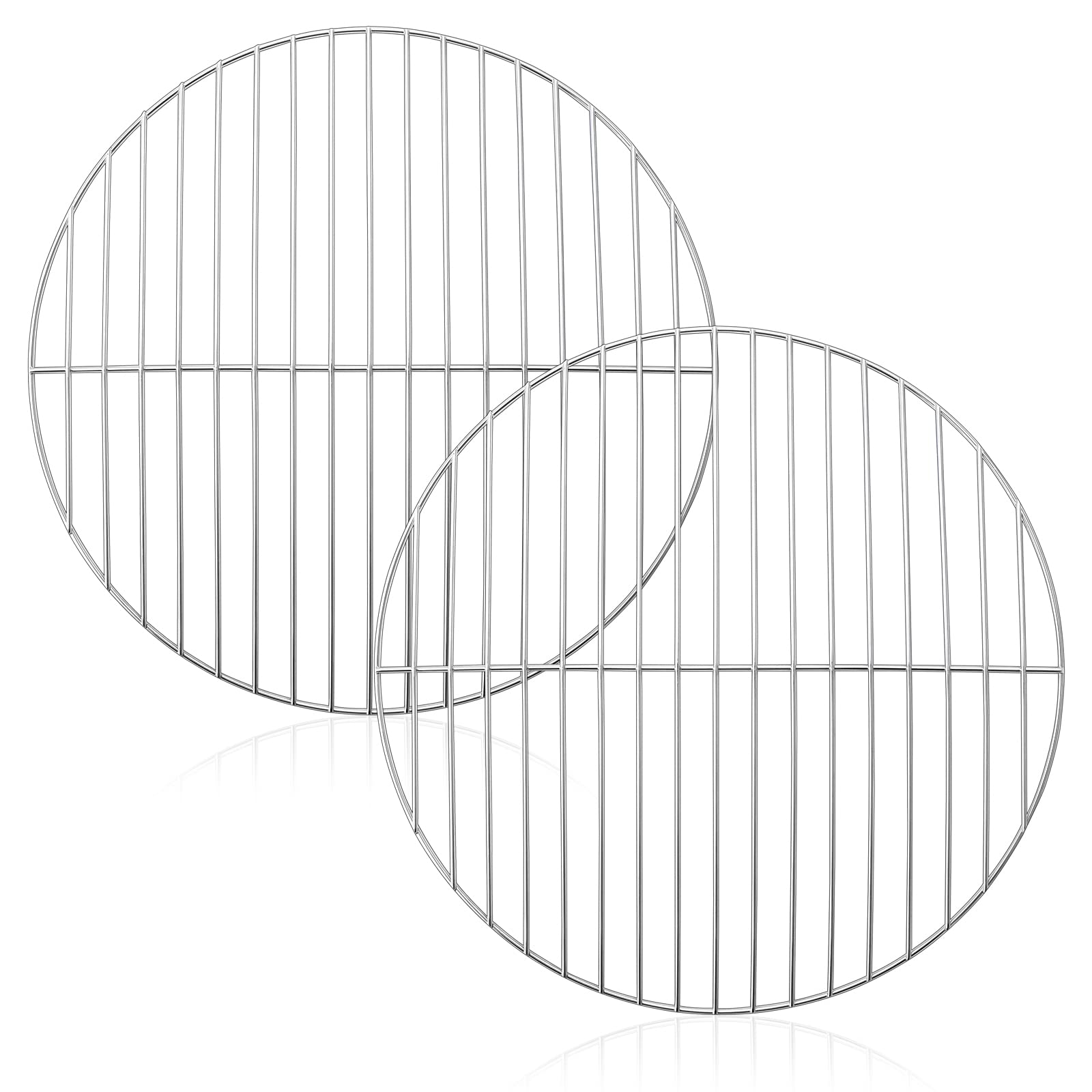 HaSteeL 13.7-inch round cooking grate front view with chrome finish
