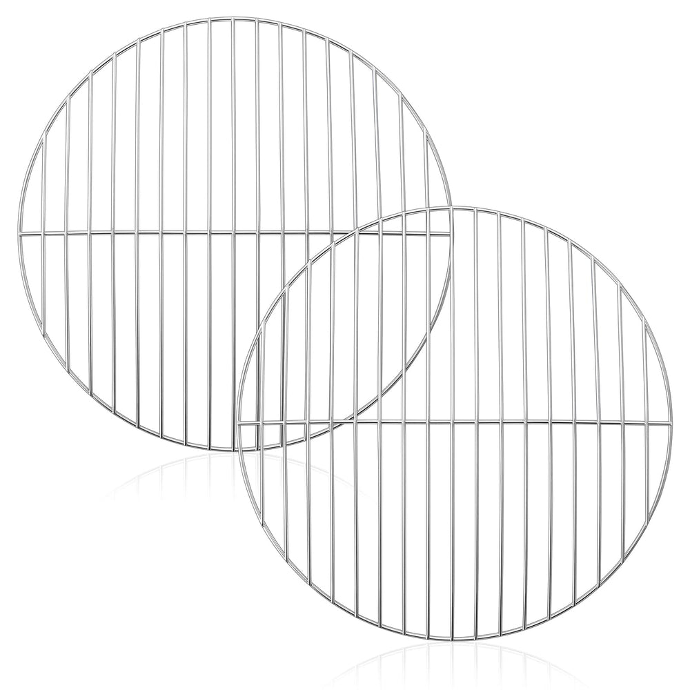 HaSteeL 13.7-inch round cooking grate front view with chrome finish