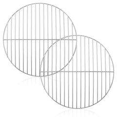 HaSteeL 13.7-inch round cooking grate front view with chrome finish