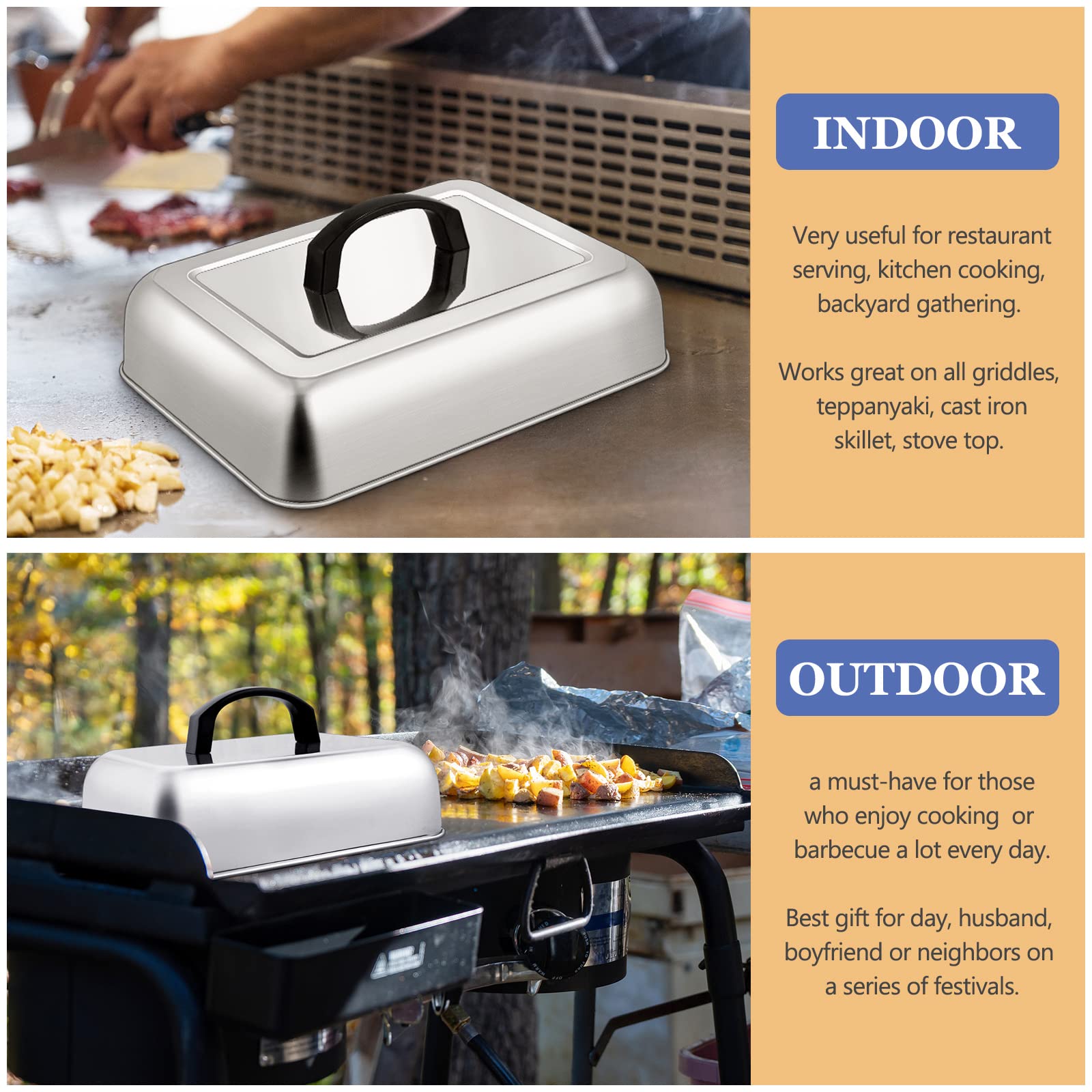 HaSteeL Cheese Melting Dome set on a table outdoors