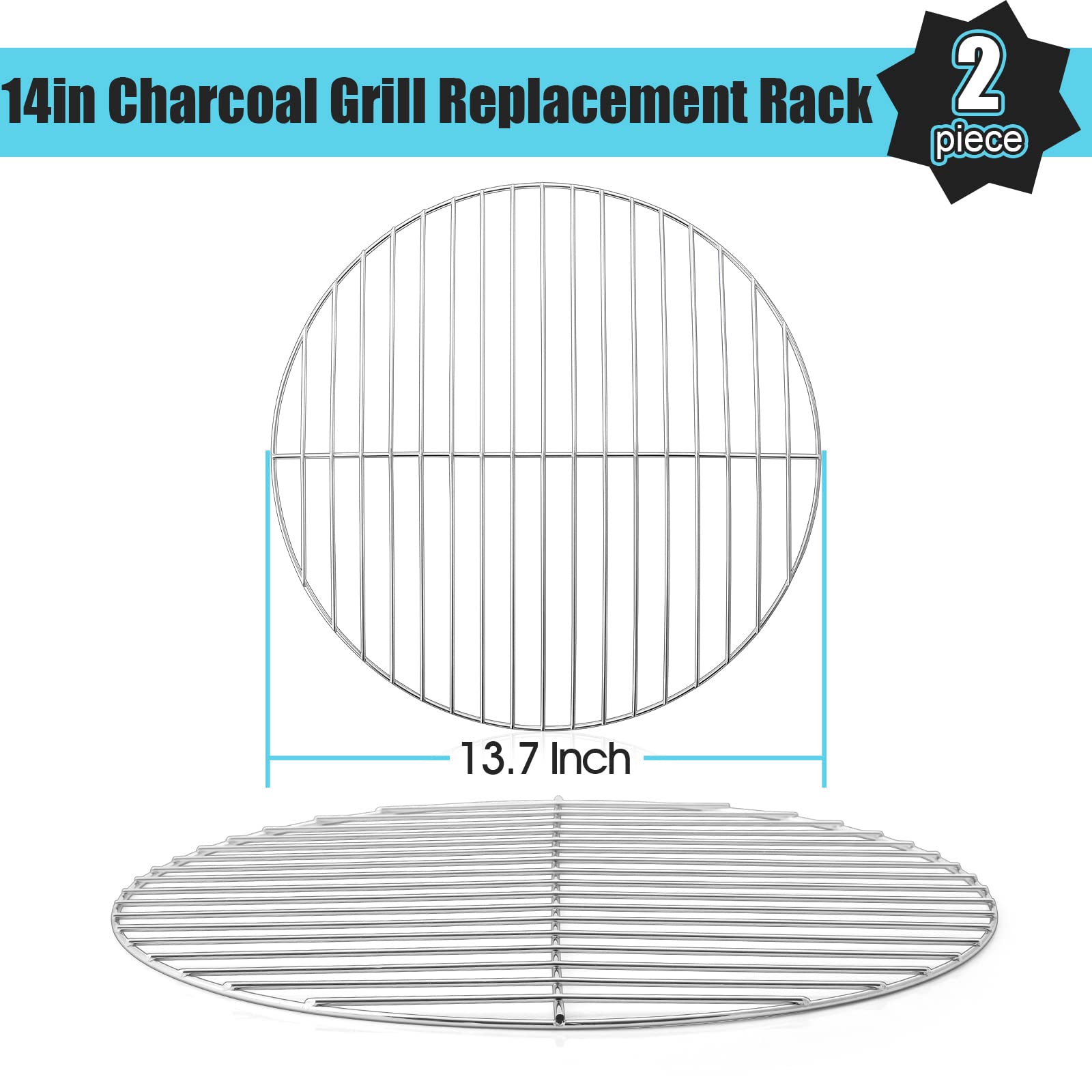 HaSteeL cooking grate side view showcasing thickness of wires