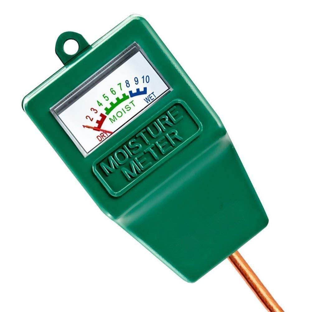 Hathdia Soil Moisture Meter green model front view with 7.6-inch probe