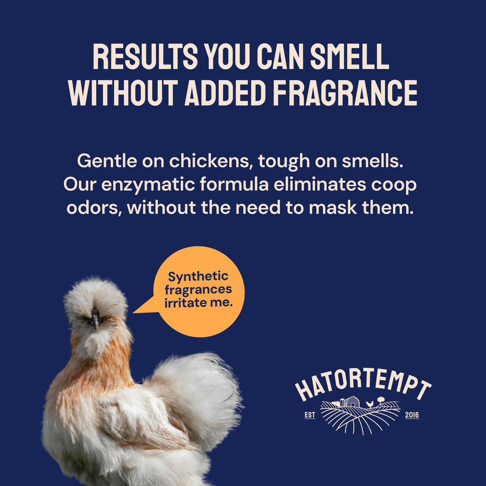 Hatortempt Chicken Coop Deodorizer packaging with product details