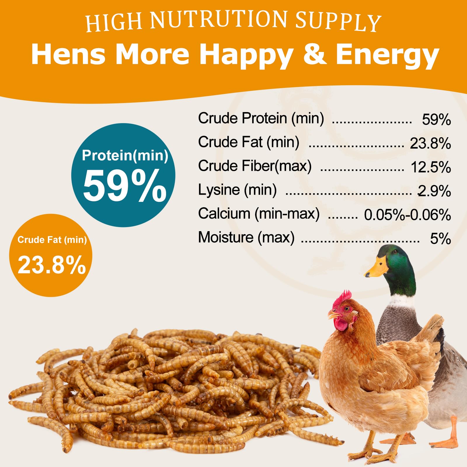 HATORTOP Dried Mealworms for chickens and birds