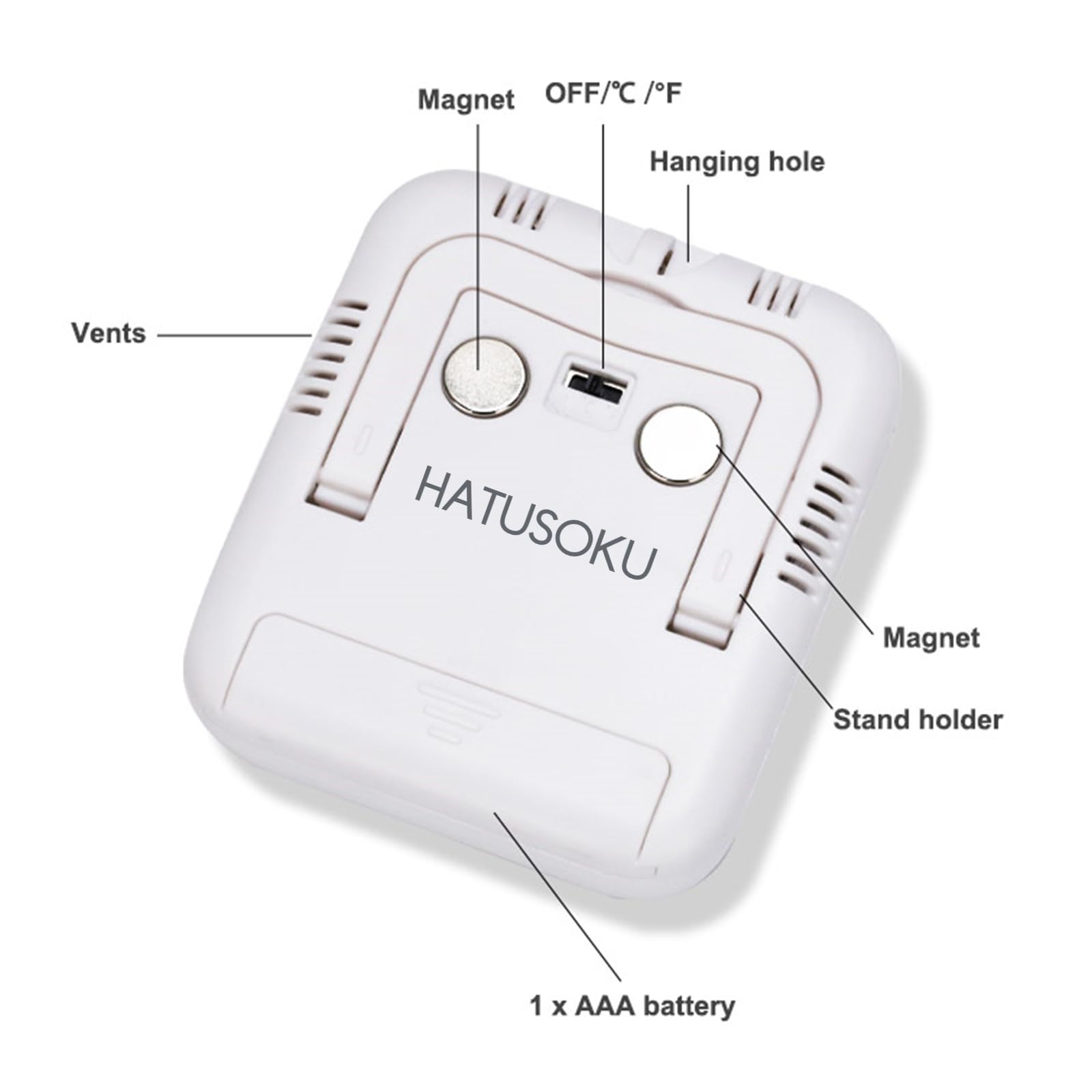 HATUSOKU Digital Thermometer and Hygrometer showing temperature and humidity levels