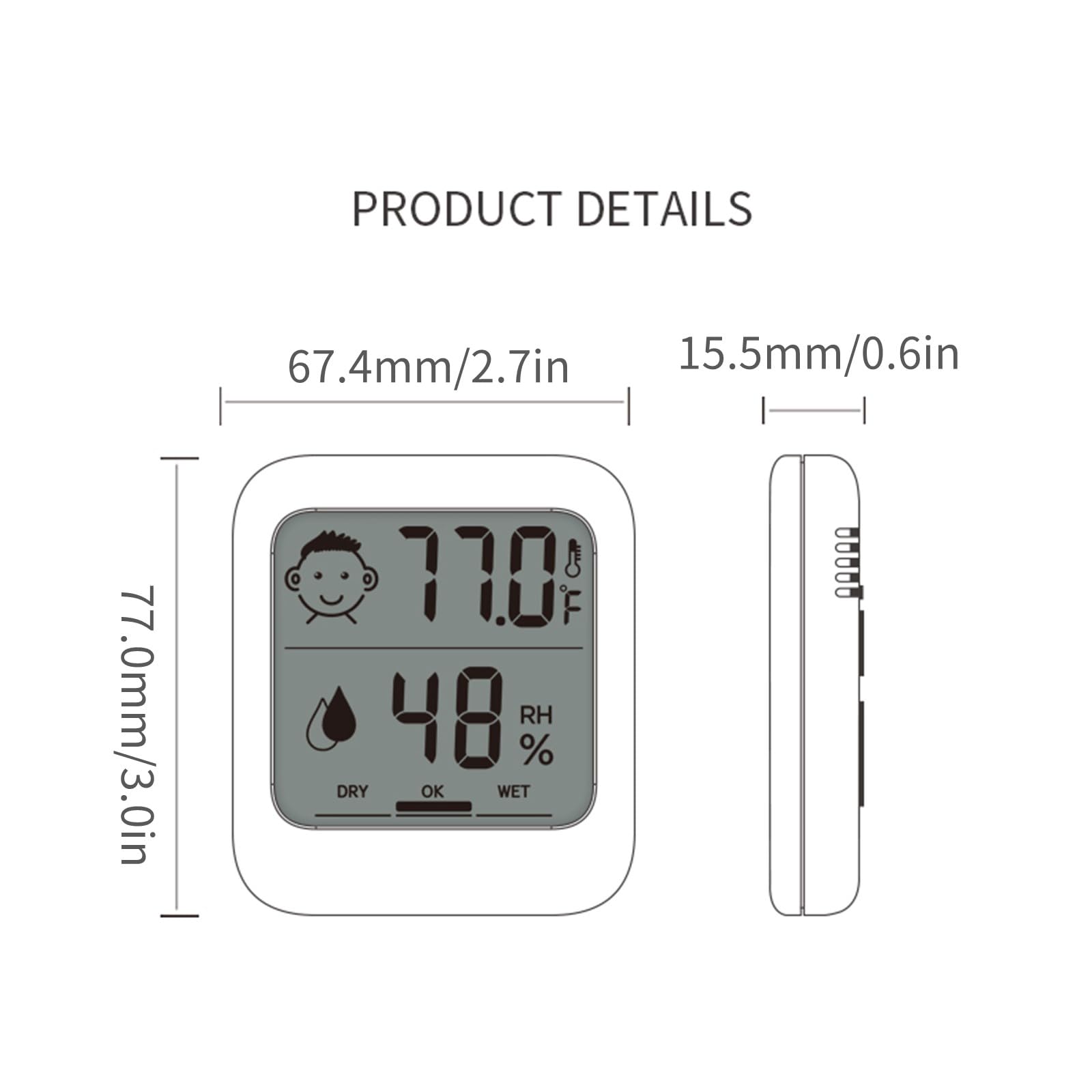 HATUSOKU Digital Thermometer and Hygrometer with battery and instructions