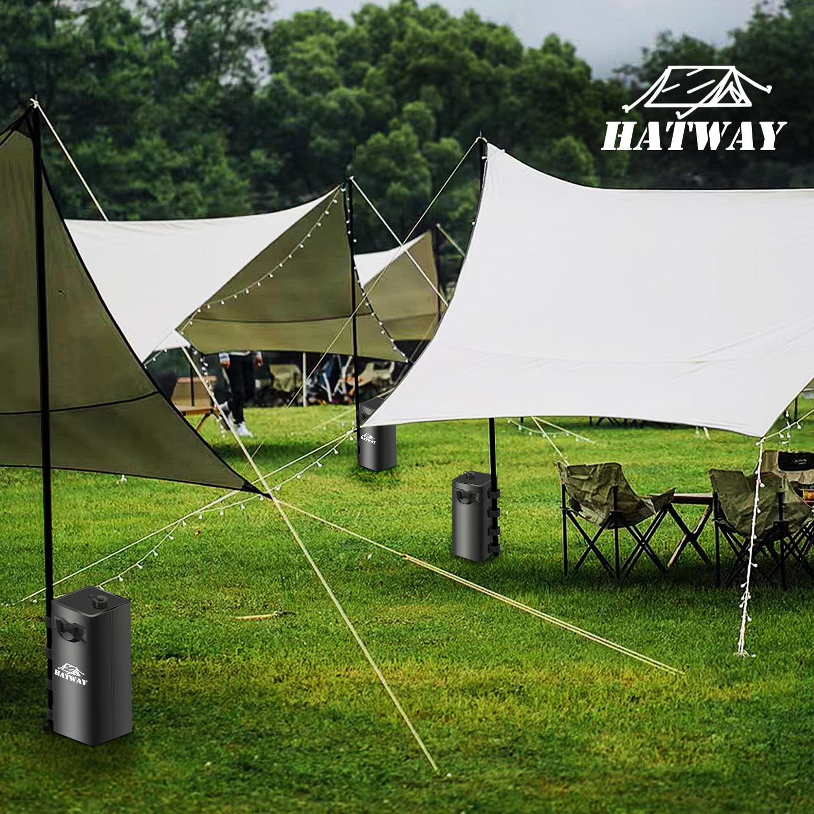 Hatway Canopy Weights being filled with water