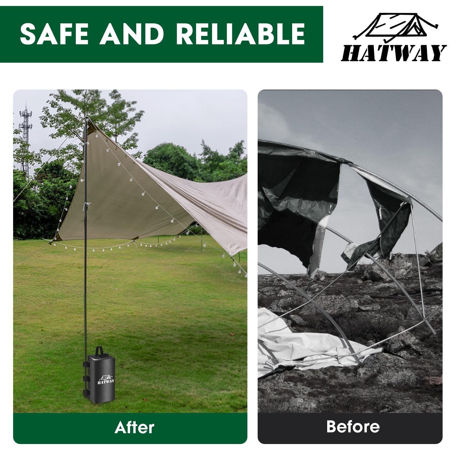 Hatway Canopy Weights displayed with measuring tape for size reference