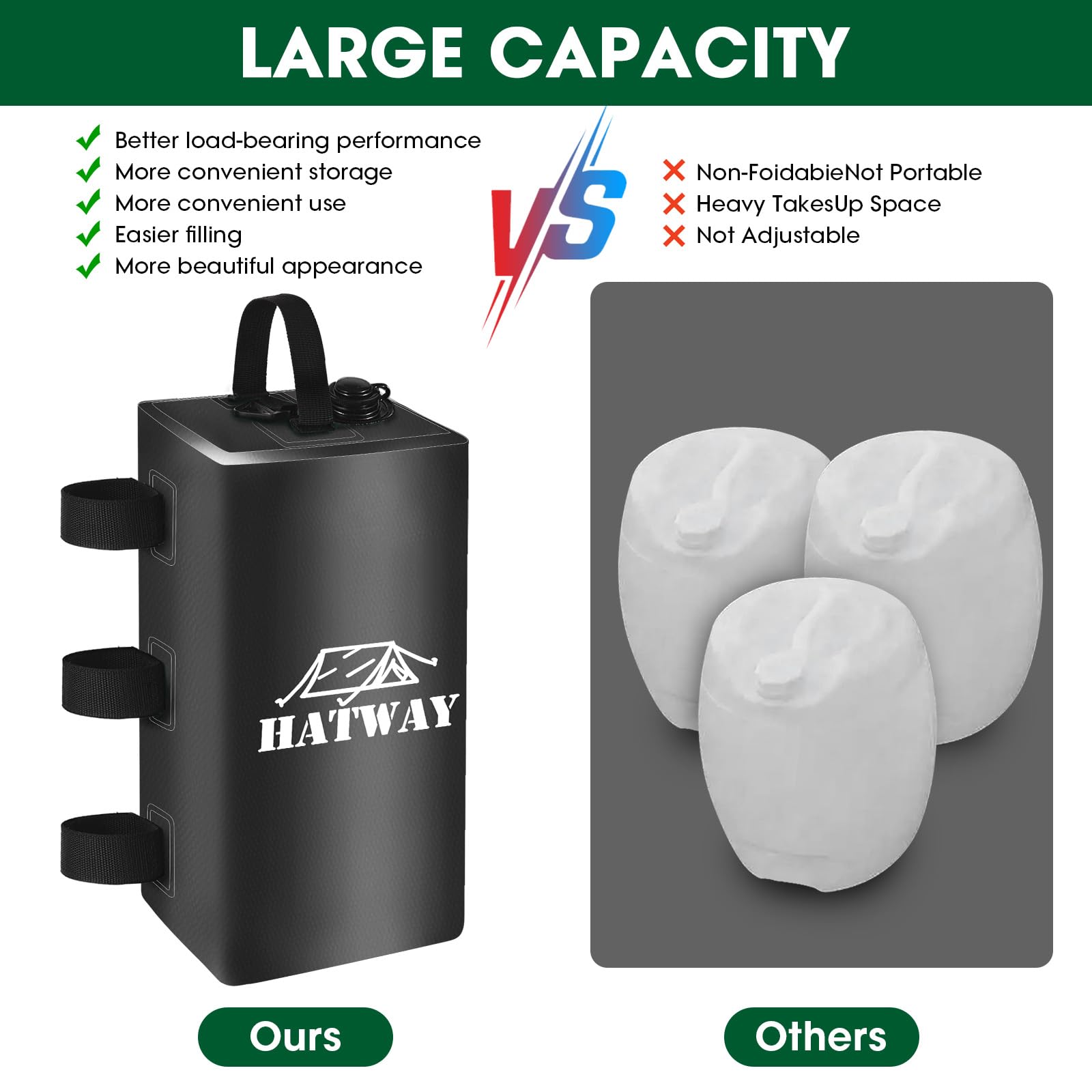 Hatway Canopy Weights in a folded position for storage