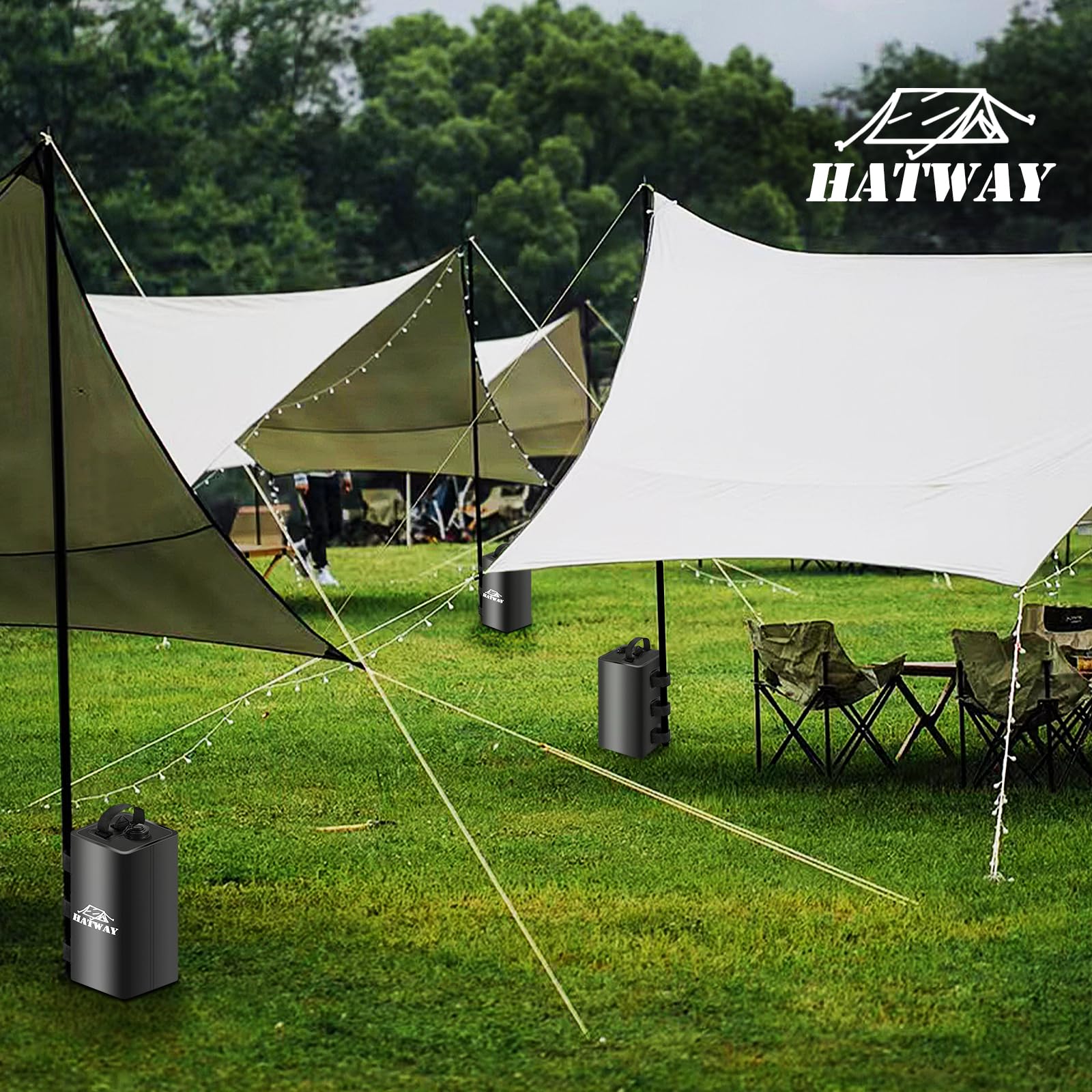 Hatway Canopy Weights in use at a beach canopy