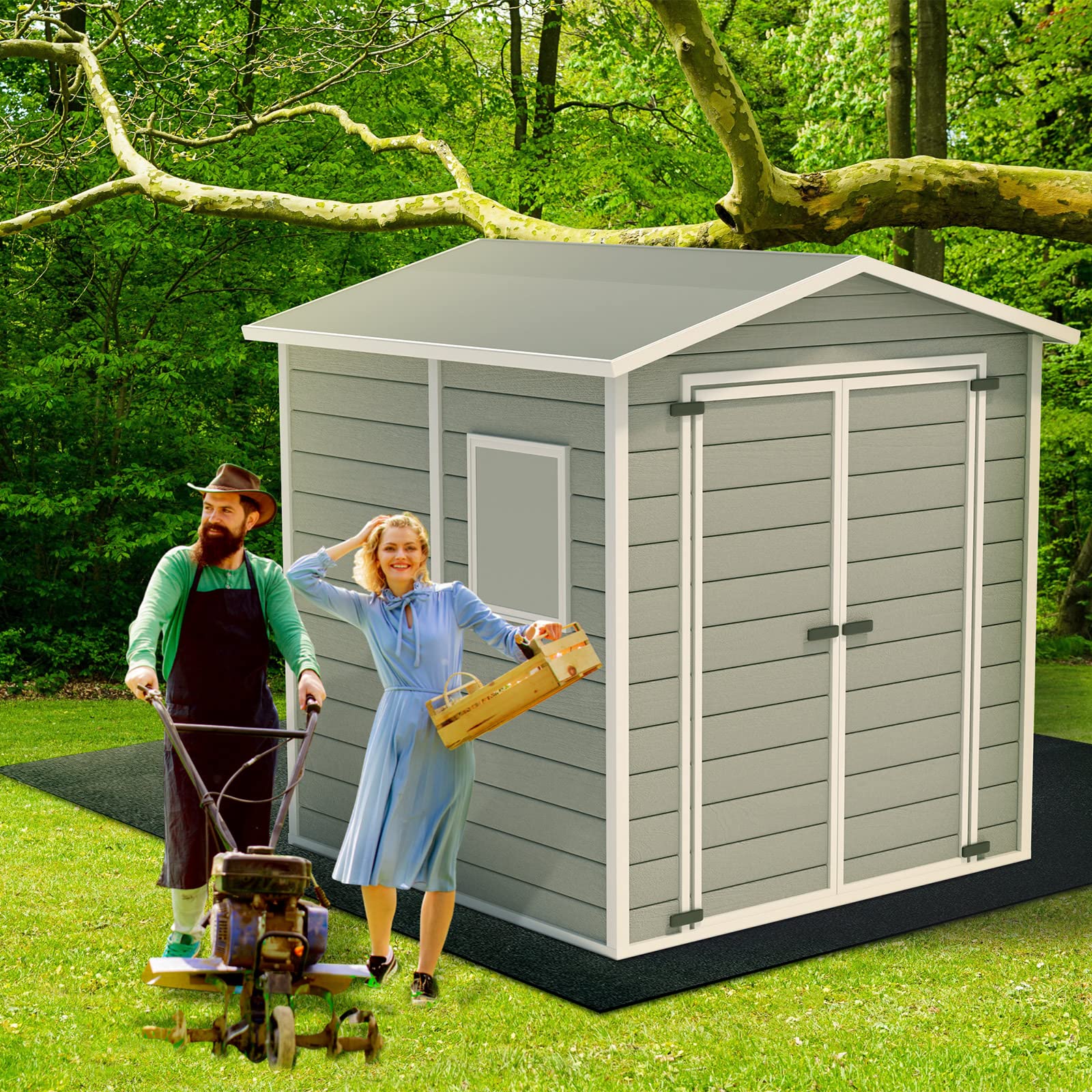 Haull Shed Floor Mat 4 x 7 ft showing versatility as a BBQ mat