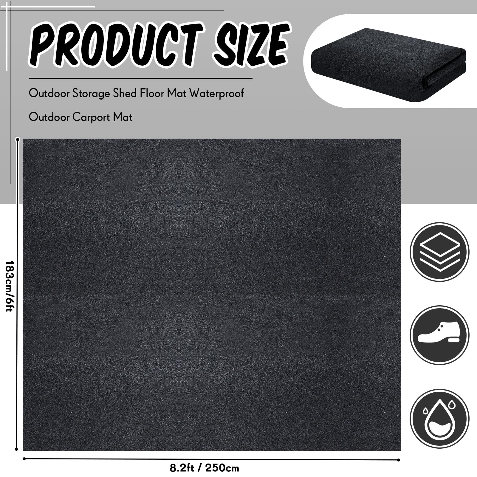 Haull Shed Floor Mat felt surface close-up