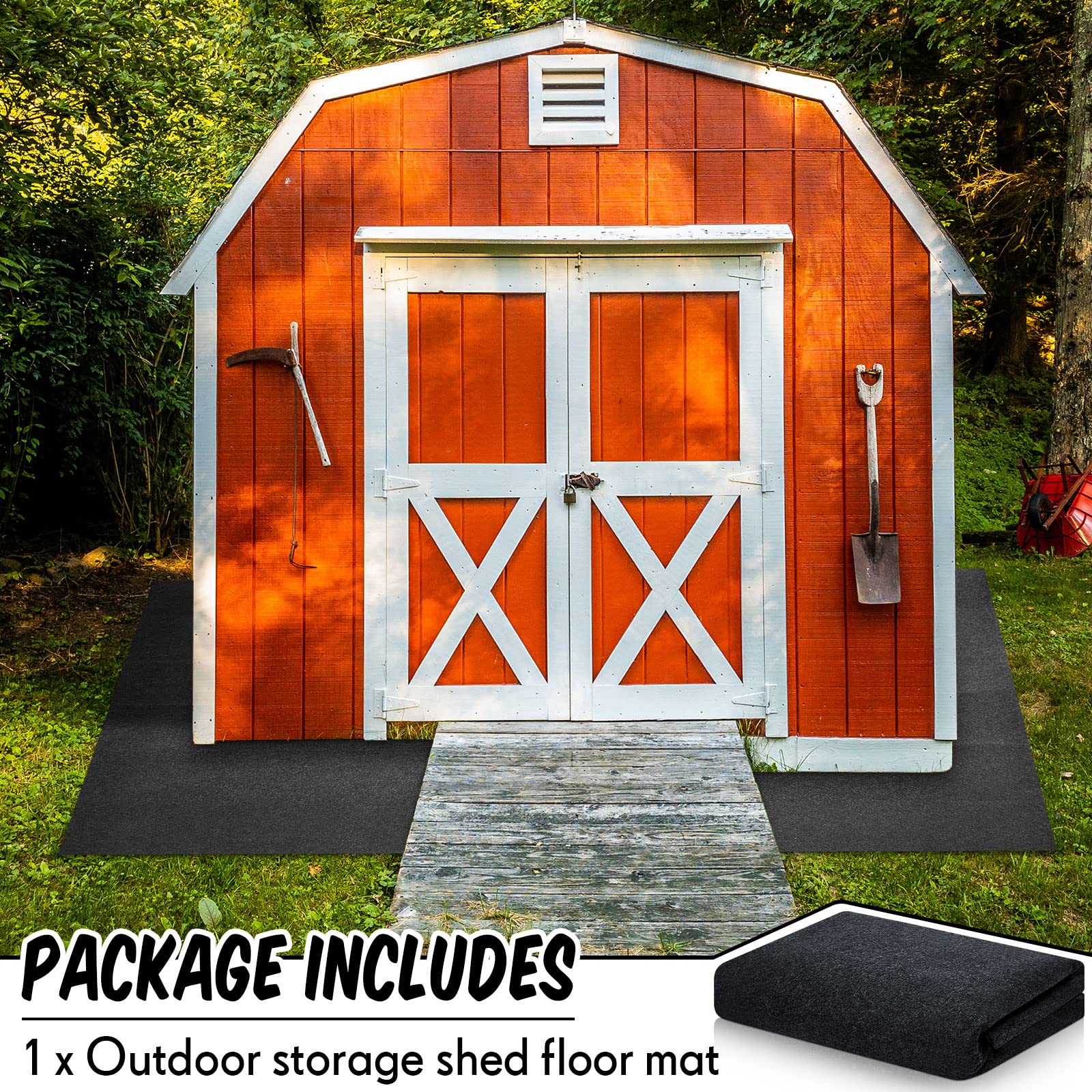 Haull Shed Floor Mat in a garage setting