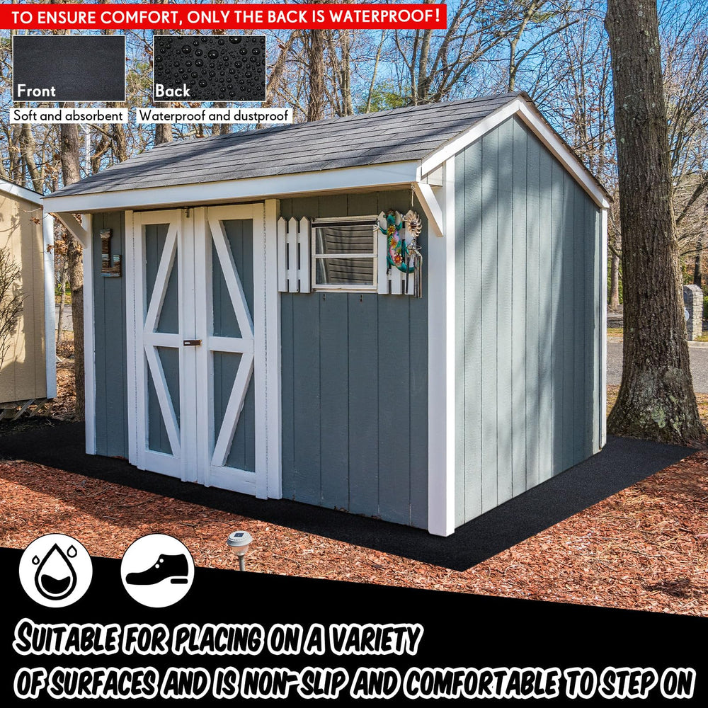 Haull Shed Floor Mat under lawn equipment