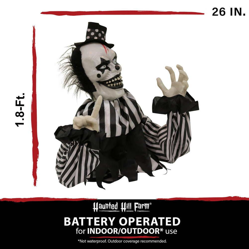 Haunted Hill Farm Clown showing motion feature
