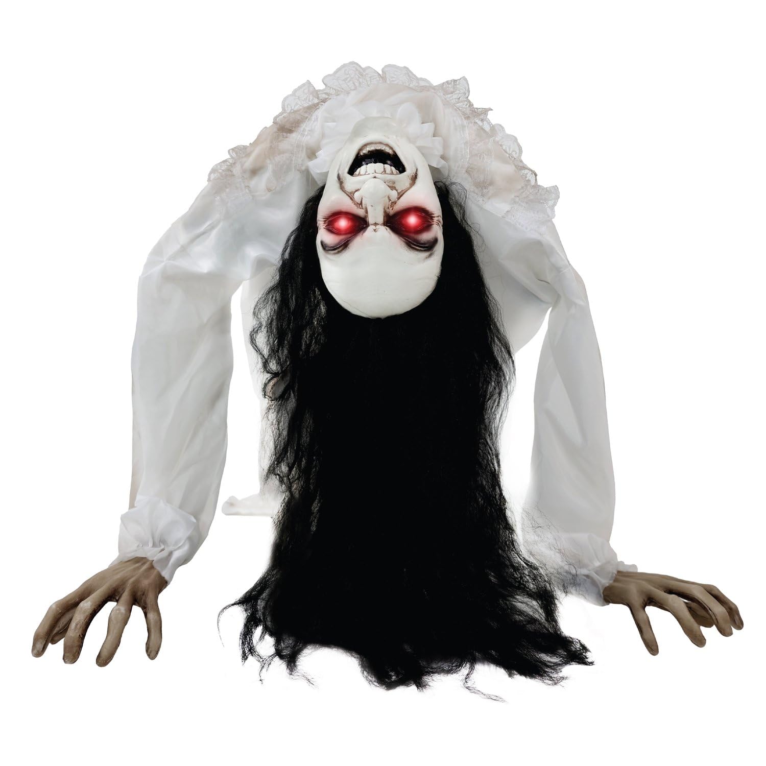 Haunted Hill Farm Life-Size Animatronic Possessed Woman front view