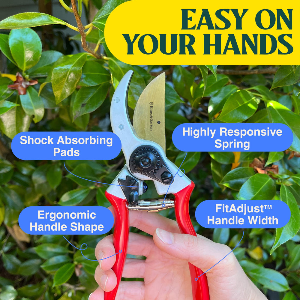 Haus & Garten pruning shears in a gardening setting