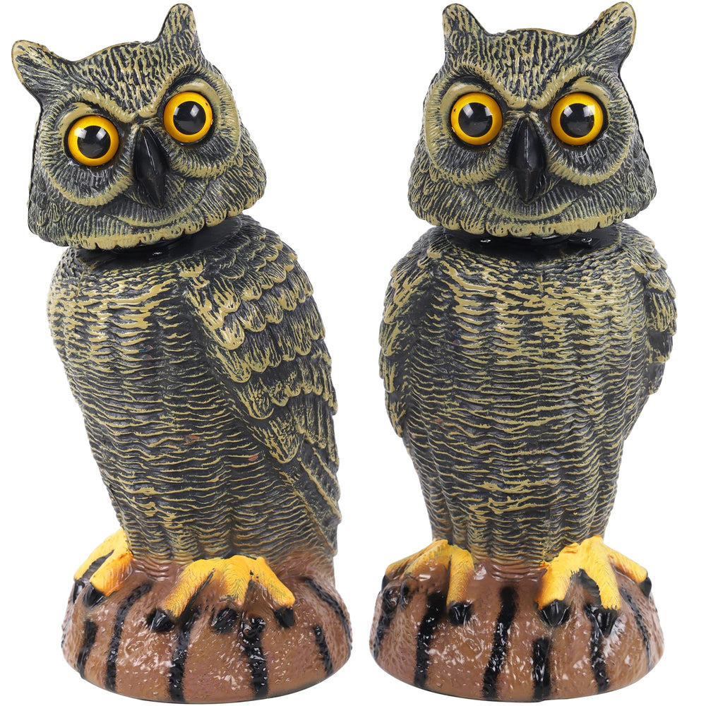 Hausse 2 Pack Bird Scarecrow Owl Decoys front view