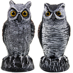 Hausse 2 Pack Horned Owl Decoy front view with realistic features
